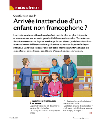 Gérer l'arrivée d'un enfant non francophone