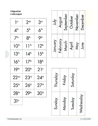 La date en anglais / L'anglais par le jeu