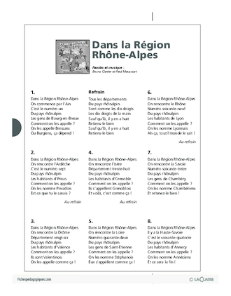 Les régions de France en chansons / Rhône-Alpes (Cycle 2)