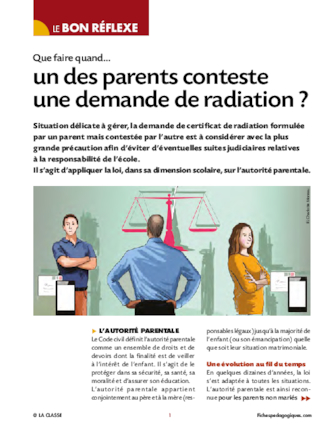 Que faire quand un des parents conteste une demande de radiation ?