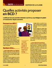 Quelles activités proposer en BCD ?