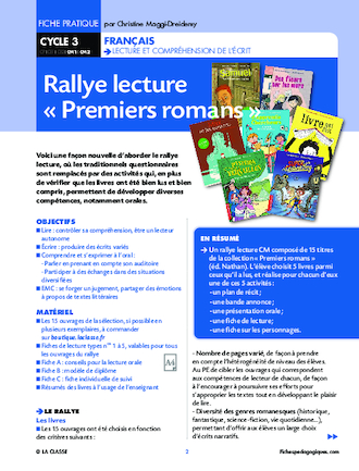 Rallye lecture Premiers romans