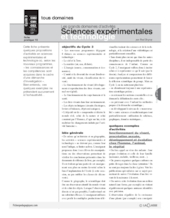 Sciences expérimentales et technologie / Grands domaines d'activités