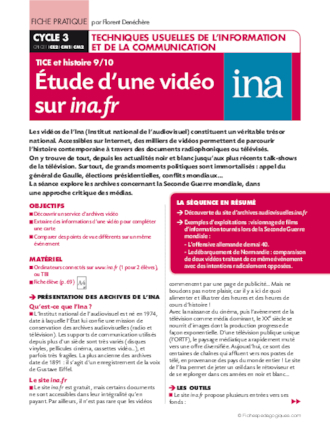 TICE et histoire (9). Etude d'une vidéo sur ina.fr