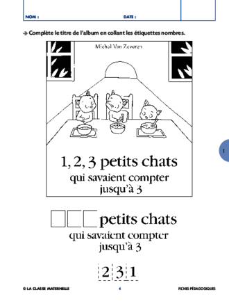 1, 2, 3 petits chats qui savaient compter jusqu'à 3