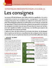 10 pratiques innovantes pour la classe (3) / Les consignes