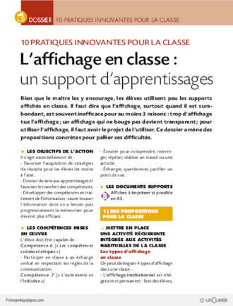 10 pratiques innovantes pour la classe / L'affichage en classe