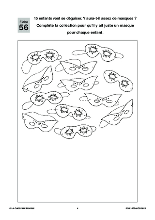 100 fiches de maths français GS. Carnaval