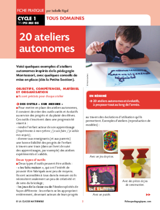 20 ateliers autonomes