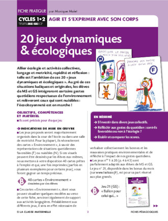 20 jeux dynamiques et écologiques