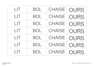 3 ours  - vocabulaire 2