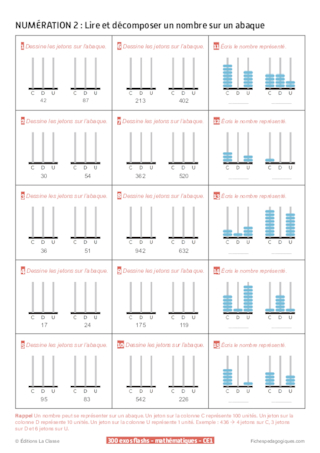 300 exercices flashs de mathématiques niveau CE1-CE2