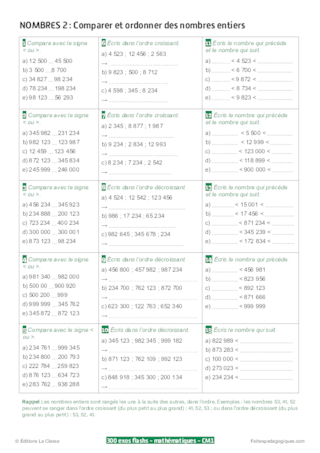 300 exercices flashs de mathématiques niveau CM1-CM2
