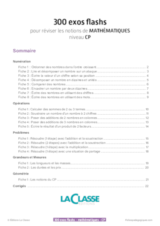 300 exercices flashs de mathématiques niveau CP-CE1