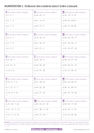 300 exercices flashs de mathématiques niveau CP-CE1