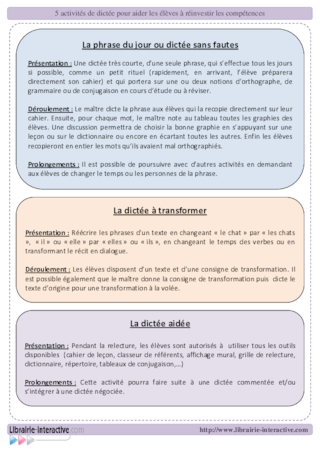 5 types de dictées pour progresser