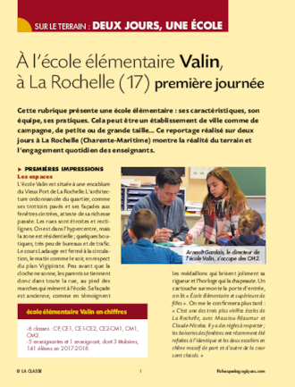 À l’école élémentaire Valin,  à La Rochelle (17) première journée