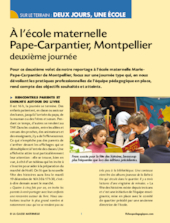 À l’école maternelle  Pape-Carpantier, Montpellier deuxième journée