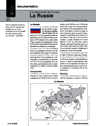 A la découverte des pays d'Europe. La Russie