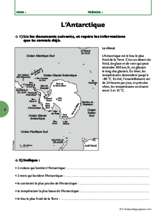 A la découverte du pôle Sud (2) / Situation et climat du pôle Sud