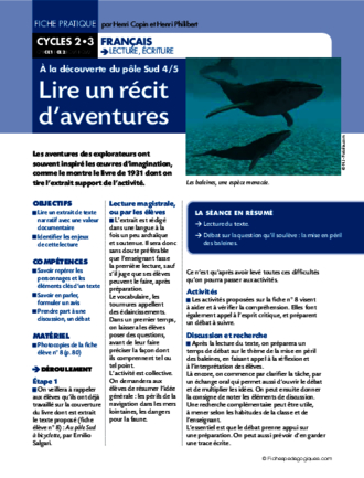 A la découverte du pôle Sud (4) / Lire un récit d'aventures