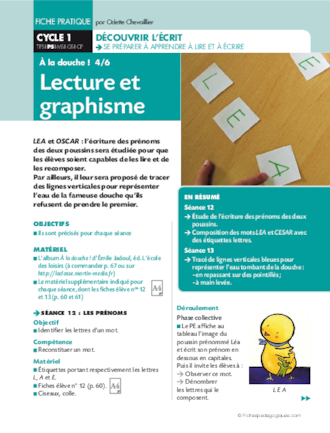 A la douche ! 4/6 Lecture et graphisme