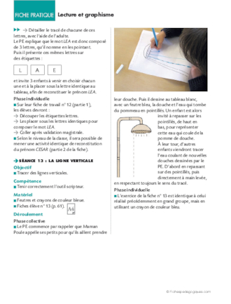 A la douche ! 4/6 Lecture et graphisme