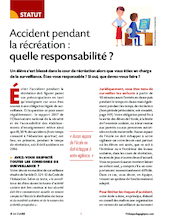 Accident pendant la récréation : quelle responsabilité ?