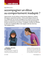 Accompagner un élève au comportement inadapté