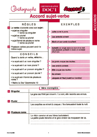 Les accords en genre et en nombre - les règles à retenir