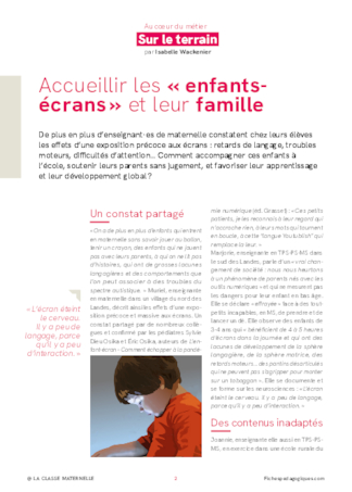 Accueillir les « enfants-écrans » et leur famille
