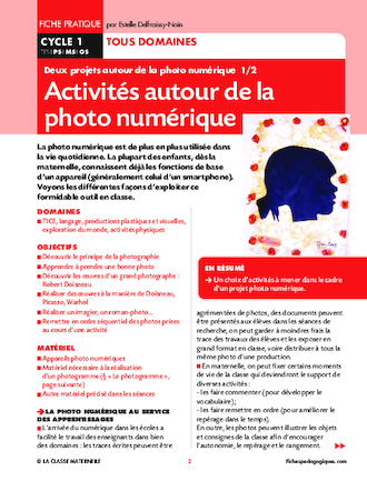 Activités autour de la photo numérique