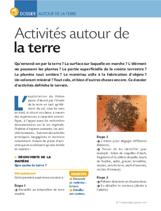 Activités autour de la terre