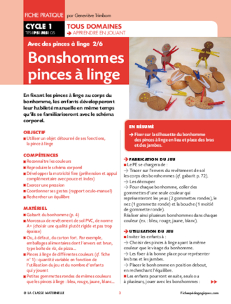 Activités avec des pinces à linges