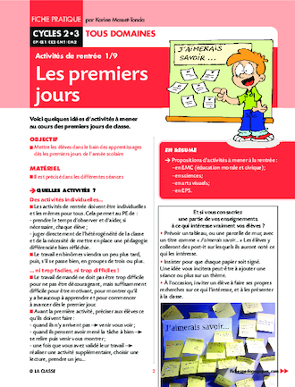 Activités de rentrée