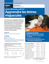 Activités différenciées au CE1. Apprendre les lettres majuscules