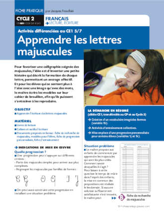 Activités différenciées au CE1. Apprendre les lettres majuscules