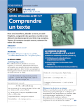 Activités différenciées au CE1. Comprendre un texte