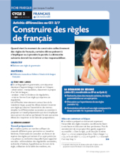 Activités différenciées au CE1. Construire des règles de français