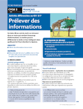 Activités différenciées au CE1. Prélever des informations