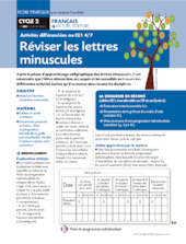 Activités différenciées au CE1. Réviser les lettres minuscules