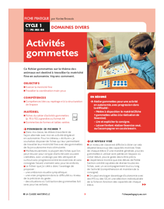 Activités gommettes