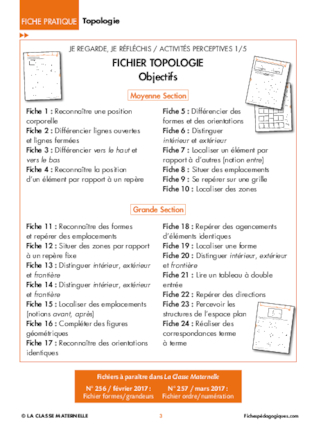 Activités perceptives (1) : topologie