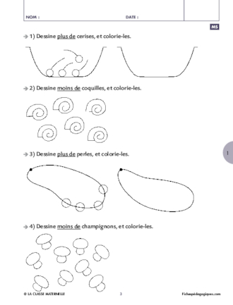 Activités perceptives (5) : numération