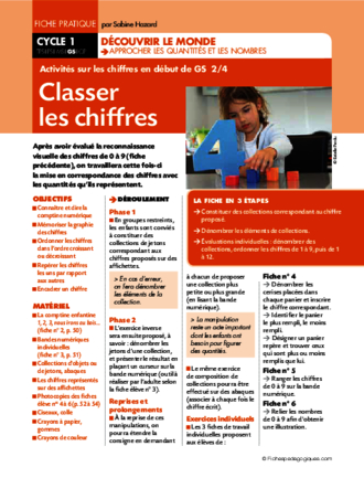 Activités sur les chiffres en début de GS (2) / Classer les chiffres