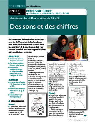 Activités sur les chiffres en début de GS (4) / Des sons et des chiffres