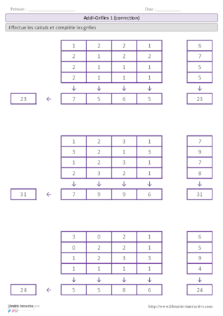 Addigrilles CP - CE1