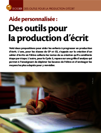 Aide personnalisée: des outils pour la production d'écrit