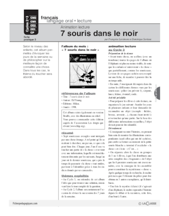 Animation lecture (3) / 7 souris dans le noir