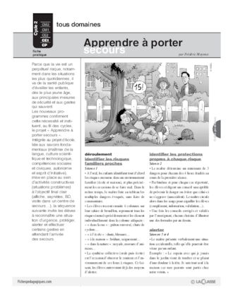 Apprendre à porter secours